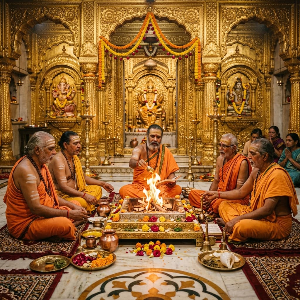 Priests Performing Puja